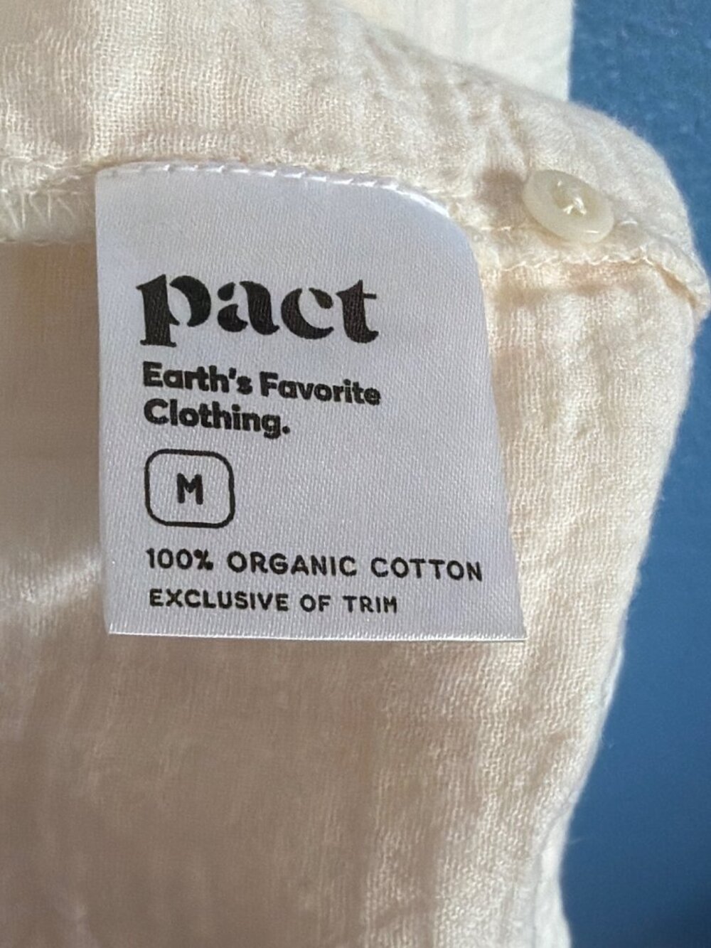 New Pact Organic Cotton Double Gauze Beach To Brunch Dress Medium Ivory MSRP$138 - Picture 8 of 17